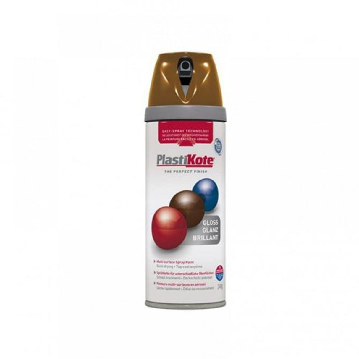 Twist & Spray Paint Premium Gloss Chestnut Brown 400ml Multi-Surface Use