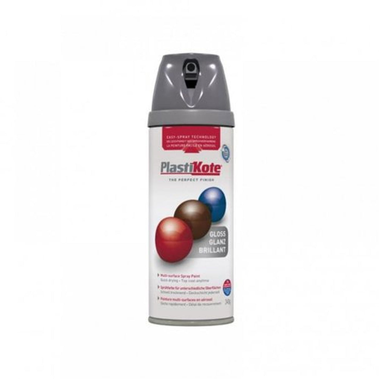 Twist & Spray Paint Premium Gloss Medium Grey 400ml Multi-Surface Use