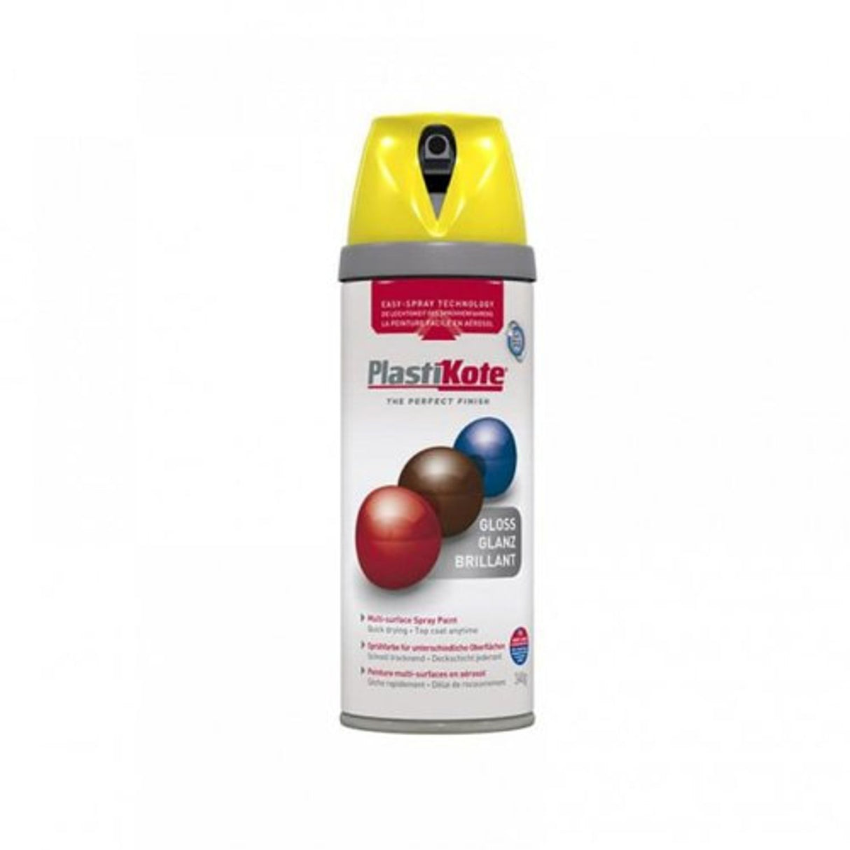Twist & Spray Paint Premium Gloss New Yellow 400ml Multi-Surface Use