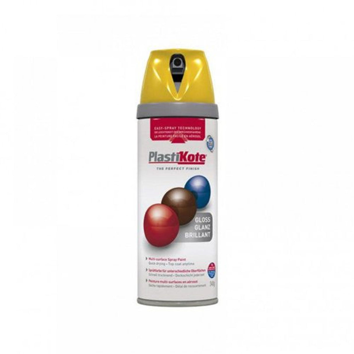 Twist & Spray Paint Premium Gloss Yellow 400ml Multi-Surface Use