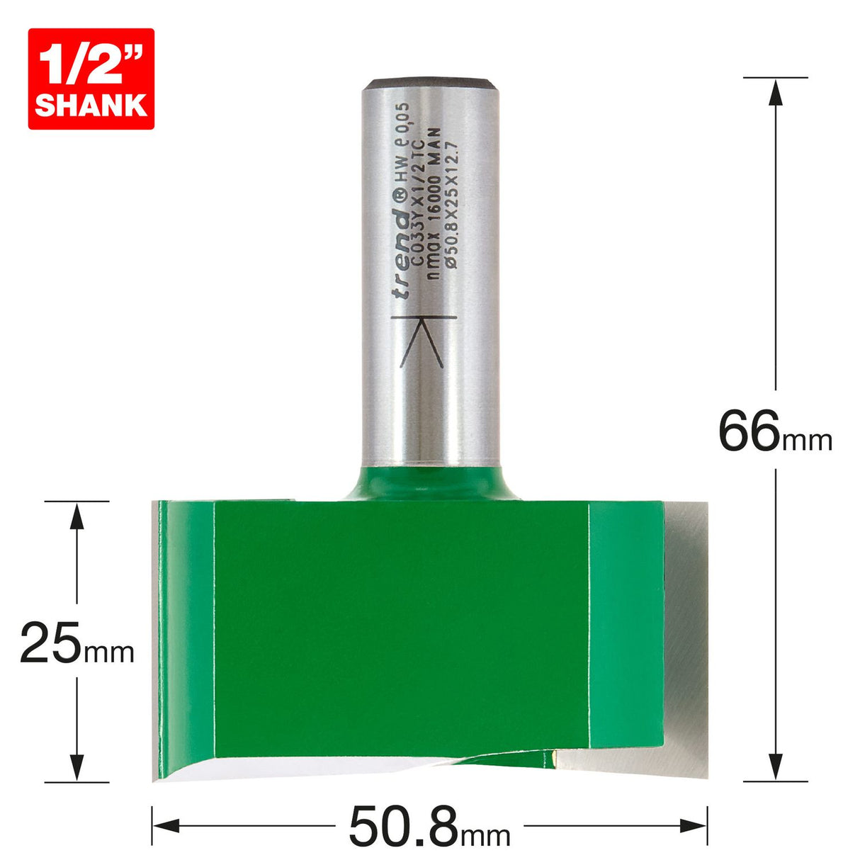 Two Flute Cutter 50.8mm Diameter - C033YX1/2TC