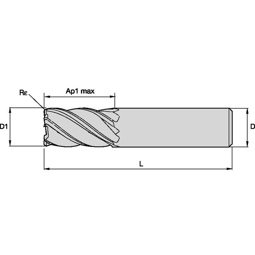 UCDE0800A5ARA Harvi End Mill 8MMX19MM R=0.5