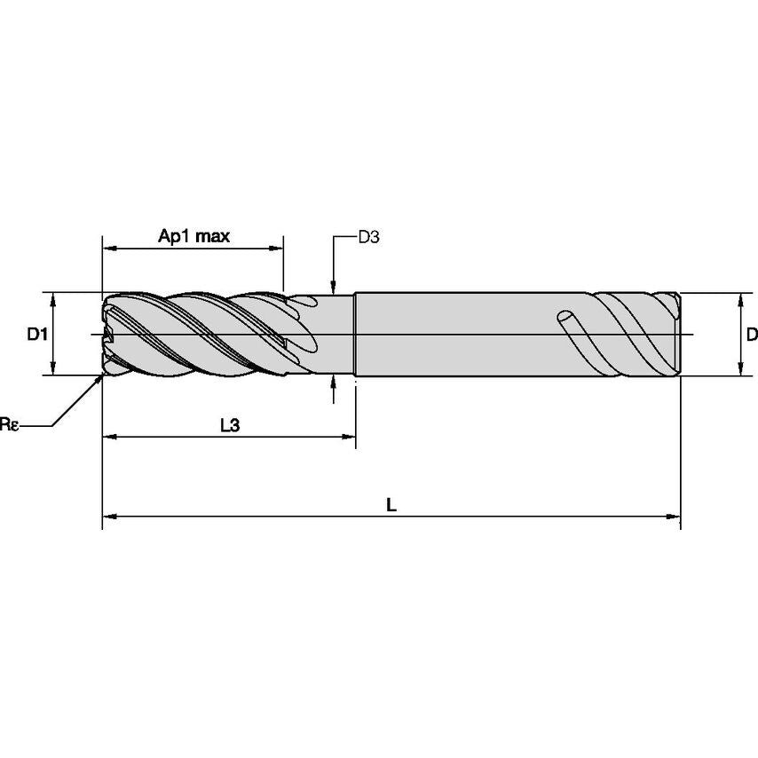UDDE1200E5AQE End Mill Harvi II D12MM AP26MM