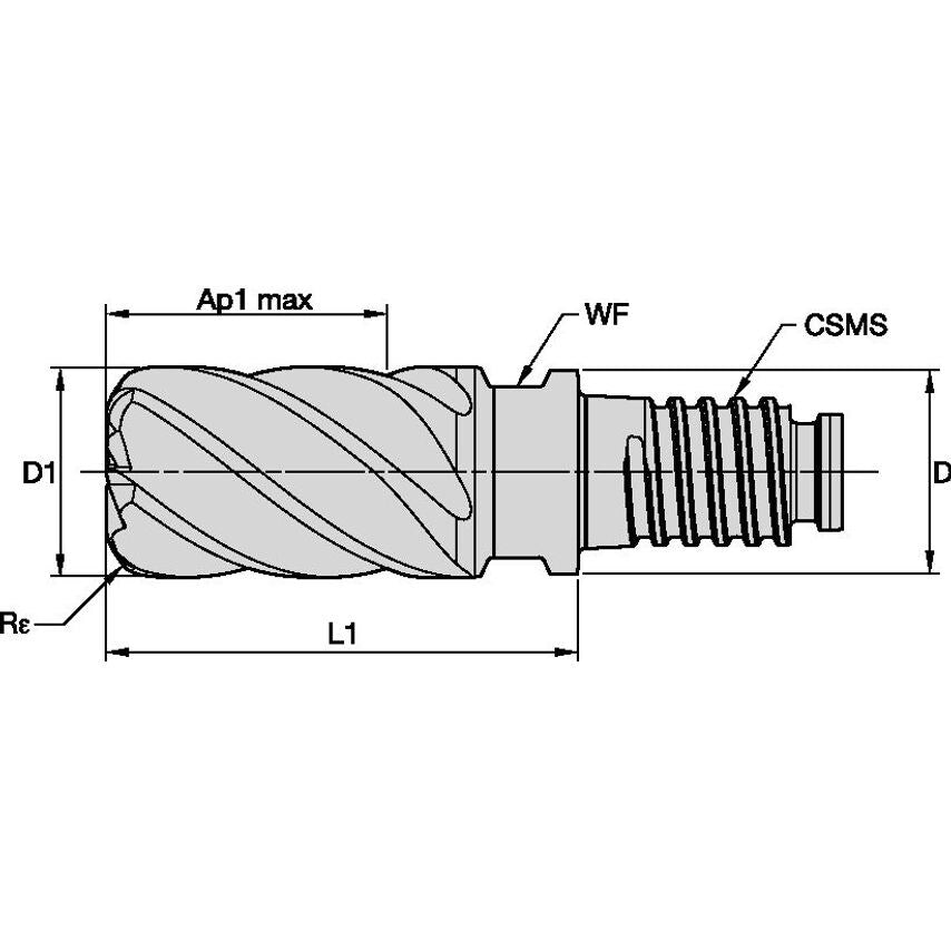 UJDV1000Y6CQF End Mill DL Harvi 6F 1XDL25X1