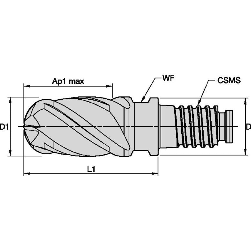 UKBV1600X4CN End Mill D-l Harvi BN 4F 16XDL