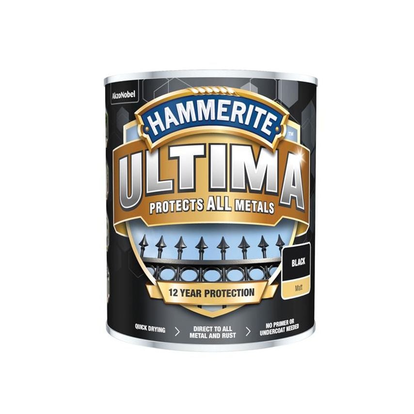 Ultima Metal Paint Matt Black 750ml