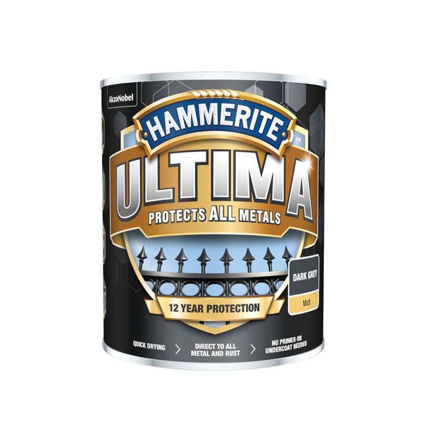 Ultima Metal Paint Matt Dark Grey 750ml HMMUMMDG750