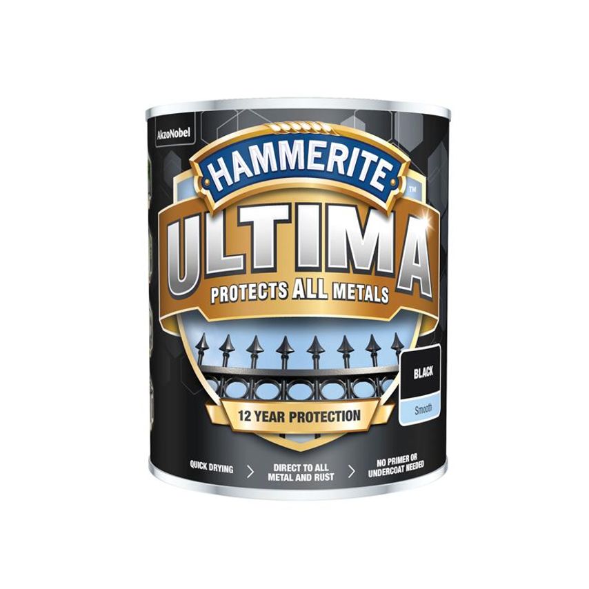 Ultima Metal Paint Smooth Black 750ml HMMUMSBL750