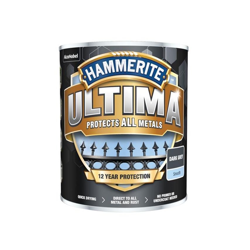 Ultima Metal Paint Smooth Dark Grey 750ml HMMUMSDG750