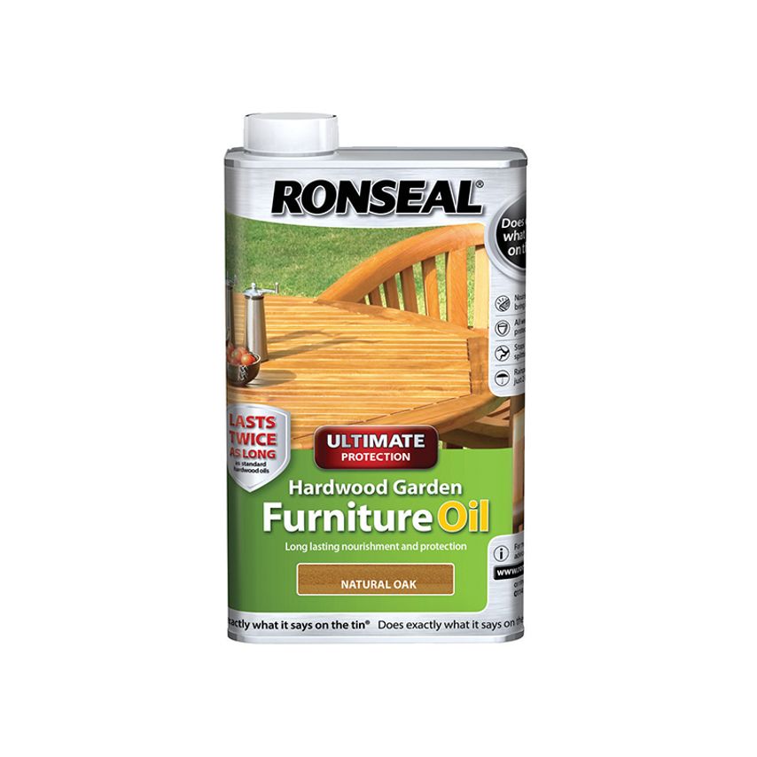 Ultimate Protection Hardwood Garden Furniture Oil Natural Oak 1 litre RSLUHWGFOO1L