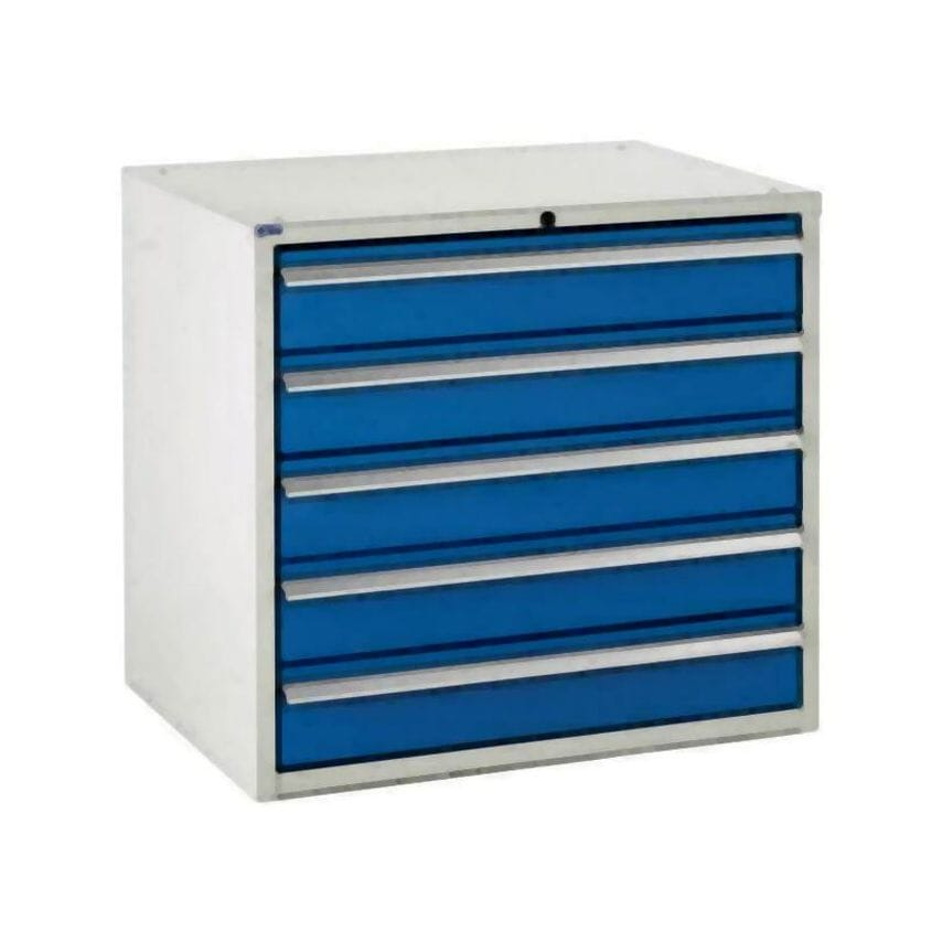 Under Bench Euroslide 3 Drawer Cabinet with Stand 1 x 150mm, 2 x 200mm - Green