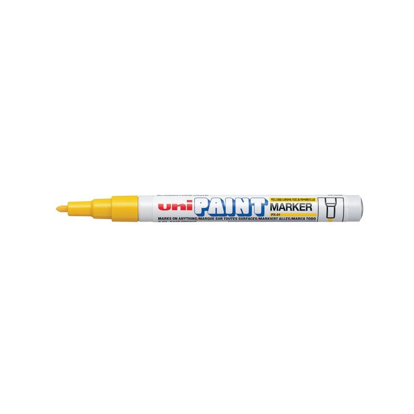 Uni Paint PX-21 Marker Fine Yellow, Pack of 12 124511000