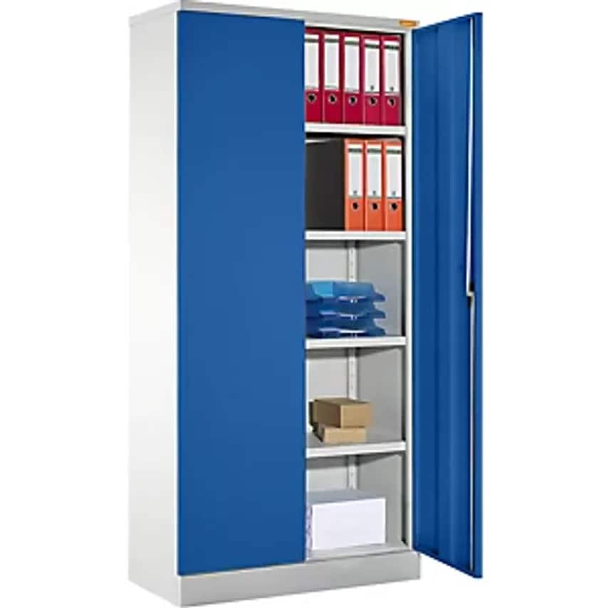 Universal Cupboard, HxWxD 1950 X 915 X 421mm, Light Grey/Gentian Blue
