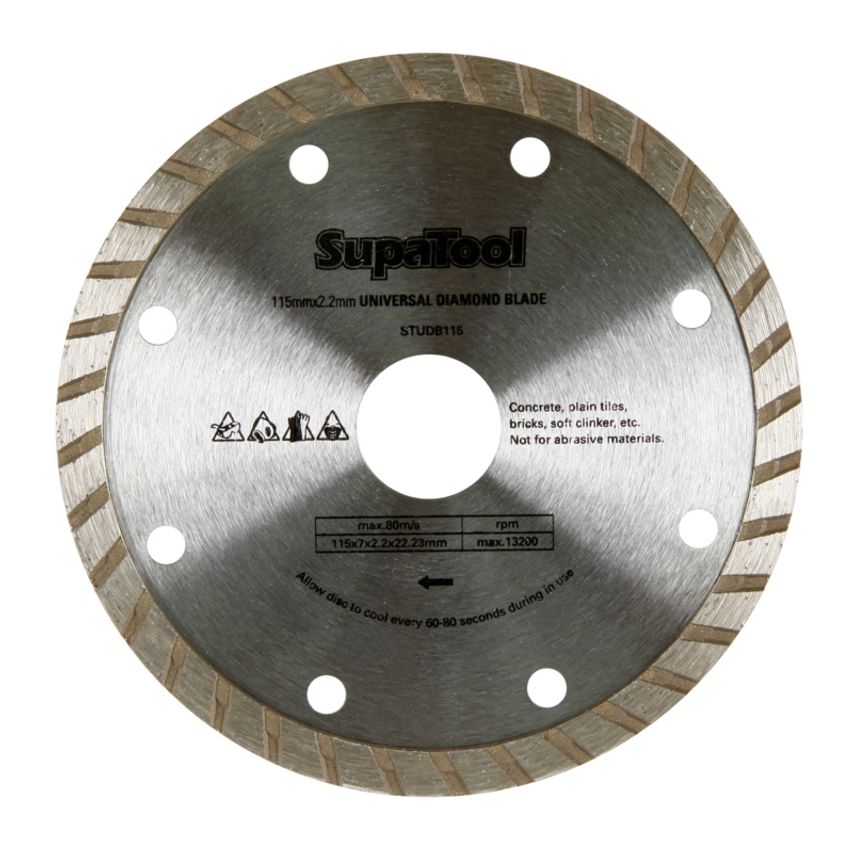 Universal Diamond Blade 115 x 7 x 2.2 x 22.23mm