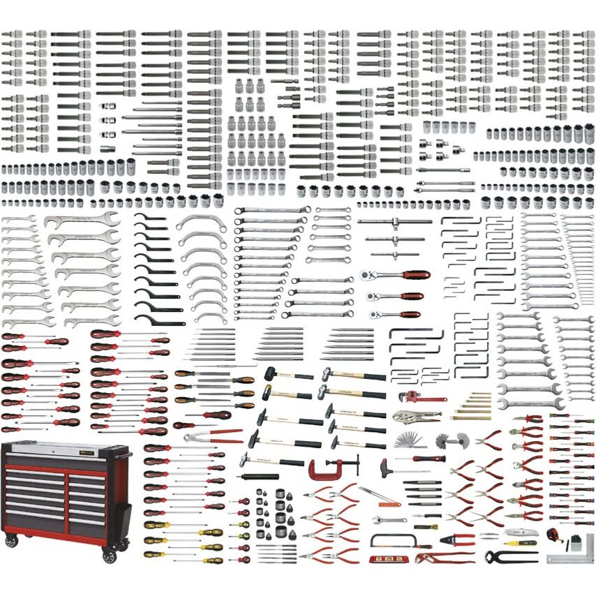 Universal Set 713 Pcs (Mm) with Roller Cabinet and Foam Trays 51691