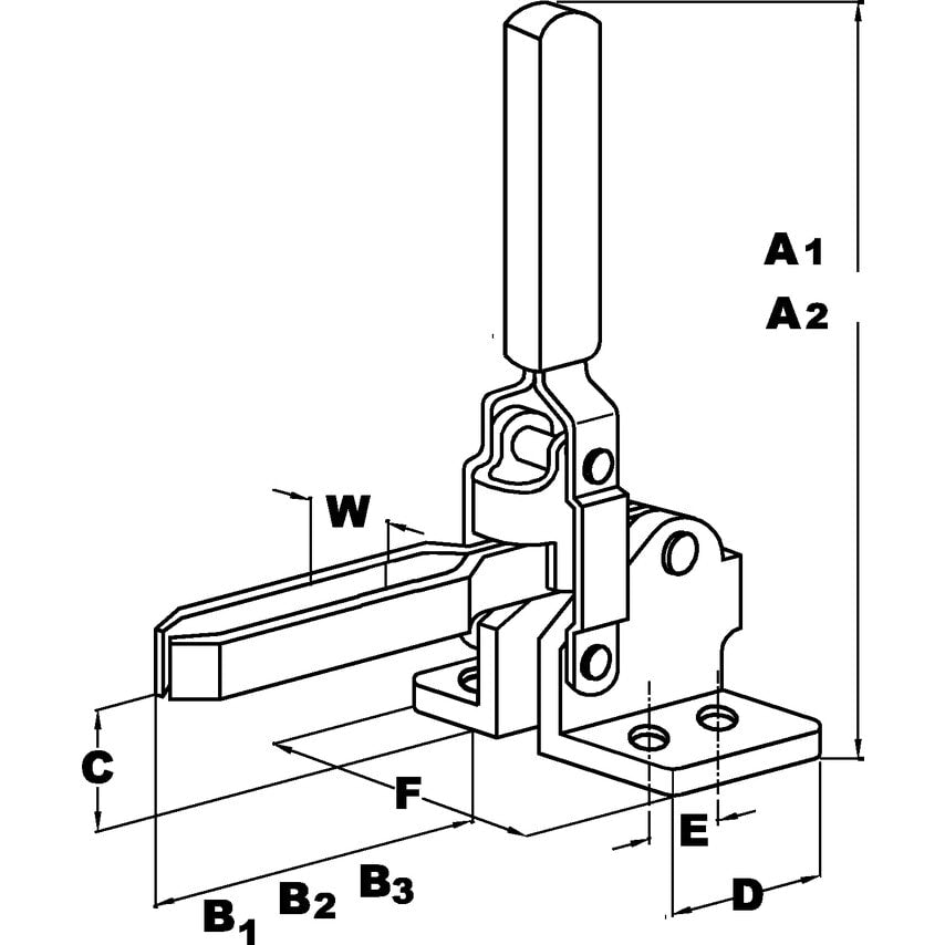 V150-FA 'U' Bar Adjustable Vertical Clamp