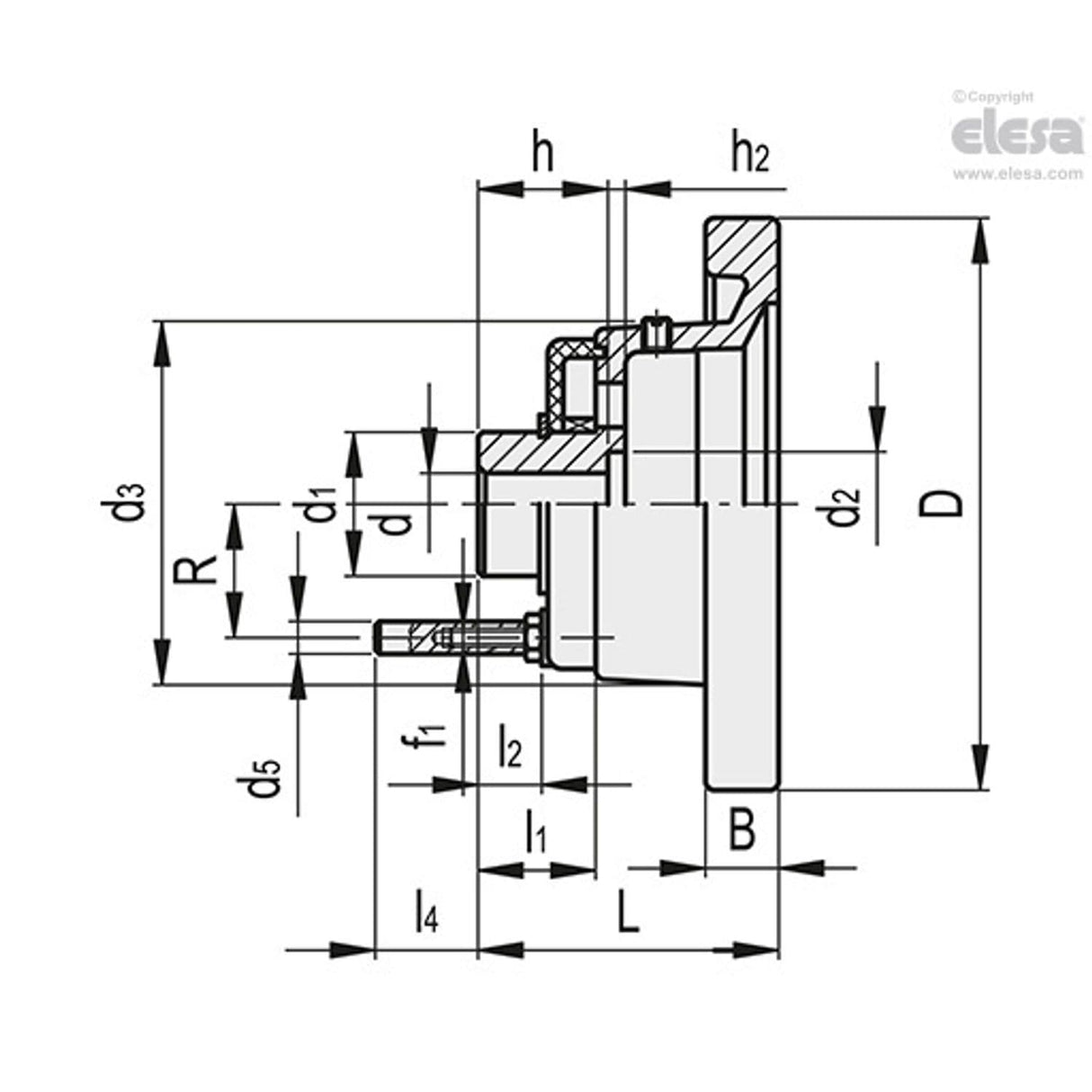 VAD-XX Handwheels for position indicators aluminium For positive drive indicators without handle VAD.160-PXX5 A-14