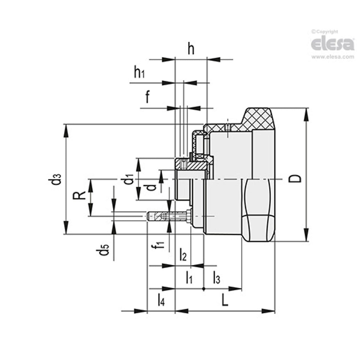 VC792-XX Handwheels for position indicators technopolymer For positive drive indicators VC.792/72-PXX1 A-10