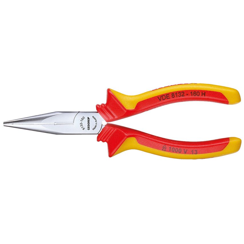 VDE Needle nose pliers with VDE insulating sleeves