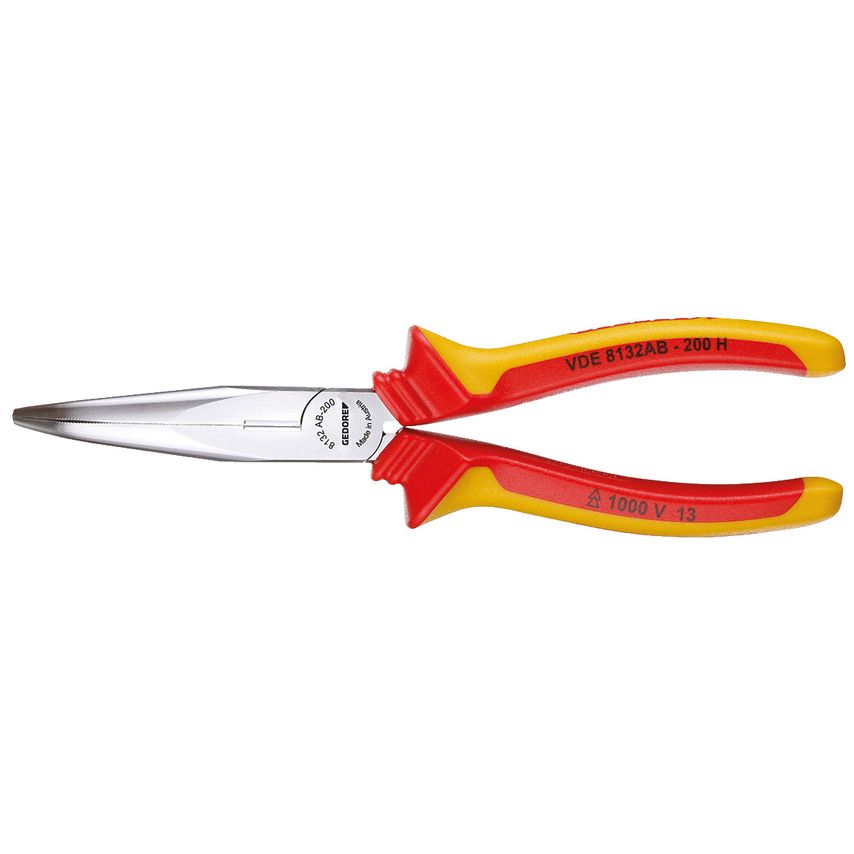 VDE Needle nose pliers with VDE insulating sleeves