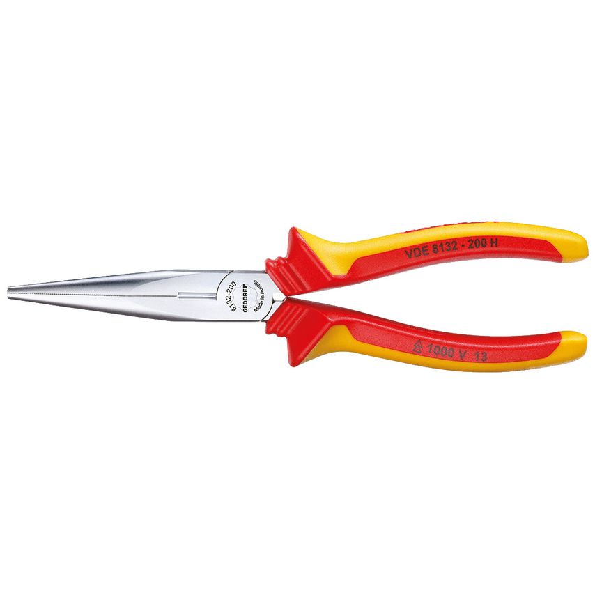 VDE Needle nose pliers with VDE insulating sleeves