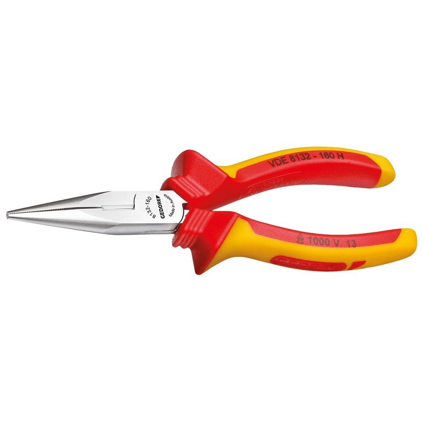 VDE Needle nose pliers with VDE insulating sleeves