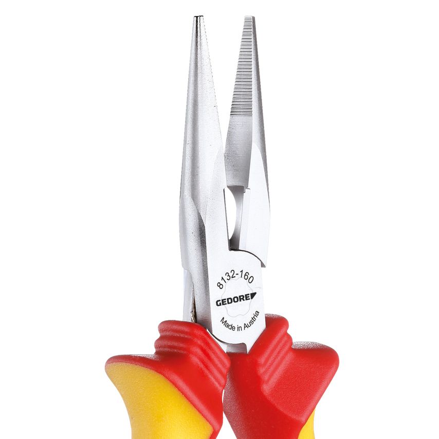 VDE Needle nose pliers with VDE insulating sleeves
