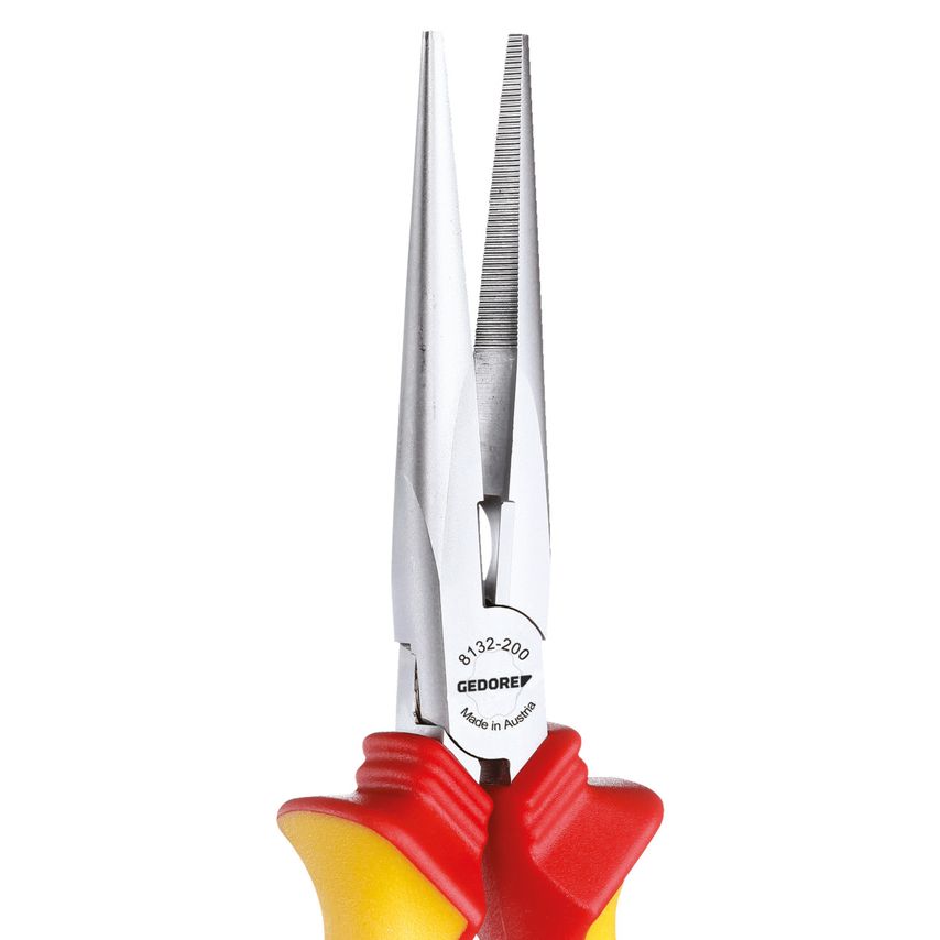 VDE Needle nose pliers with VDE insulating sleeves