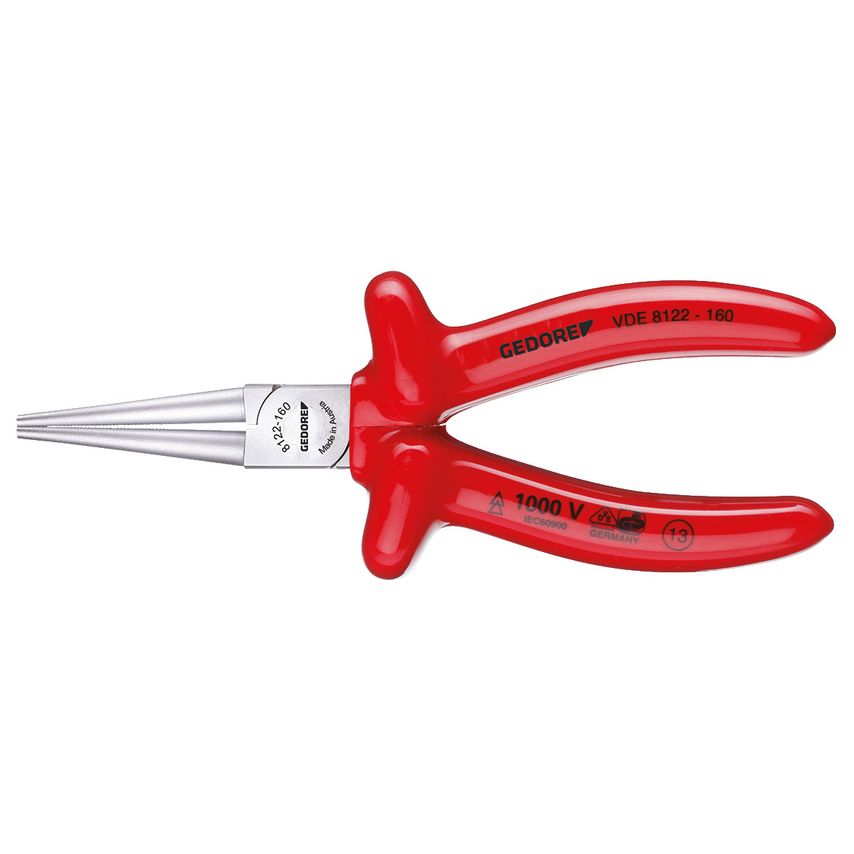 VDE Round nose pliers with VDE dipped insulation