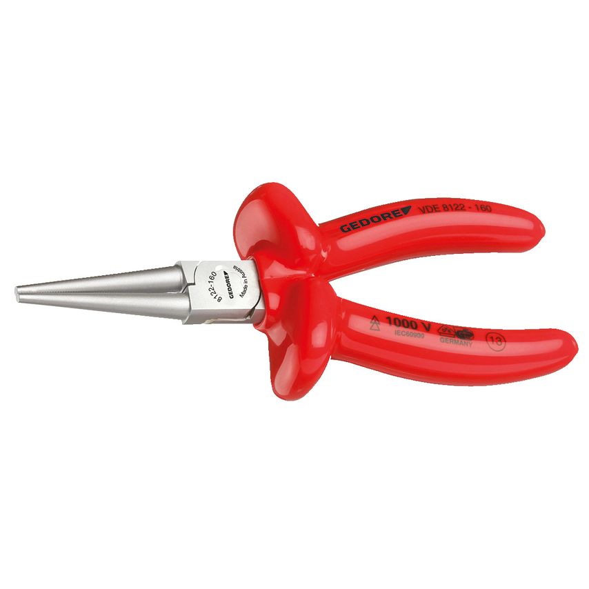 VDE Round nose pliers with VDE dipped insulation