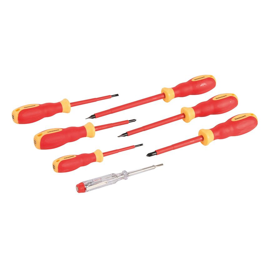 VDE Soft Grip Electricians Screwdriver Set 7 Piece