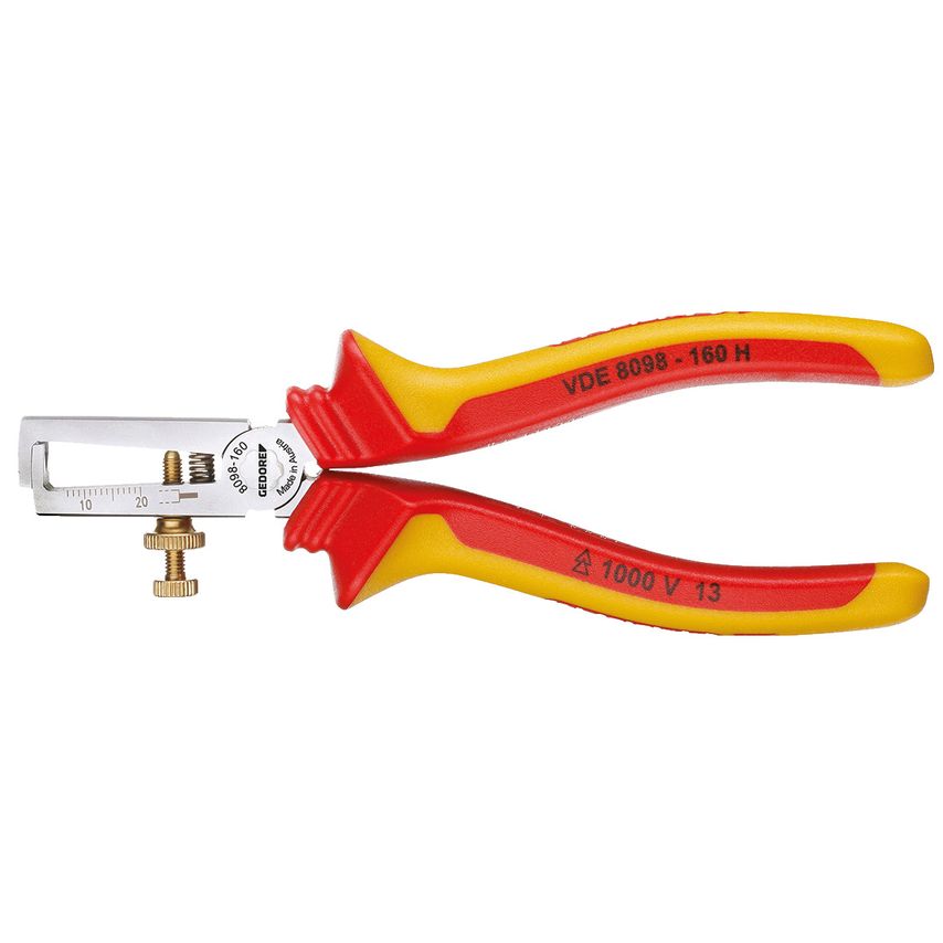 VDE Stripping pliers with VDE insulating sleeves