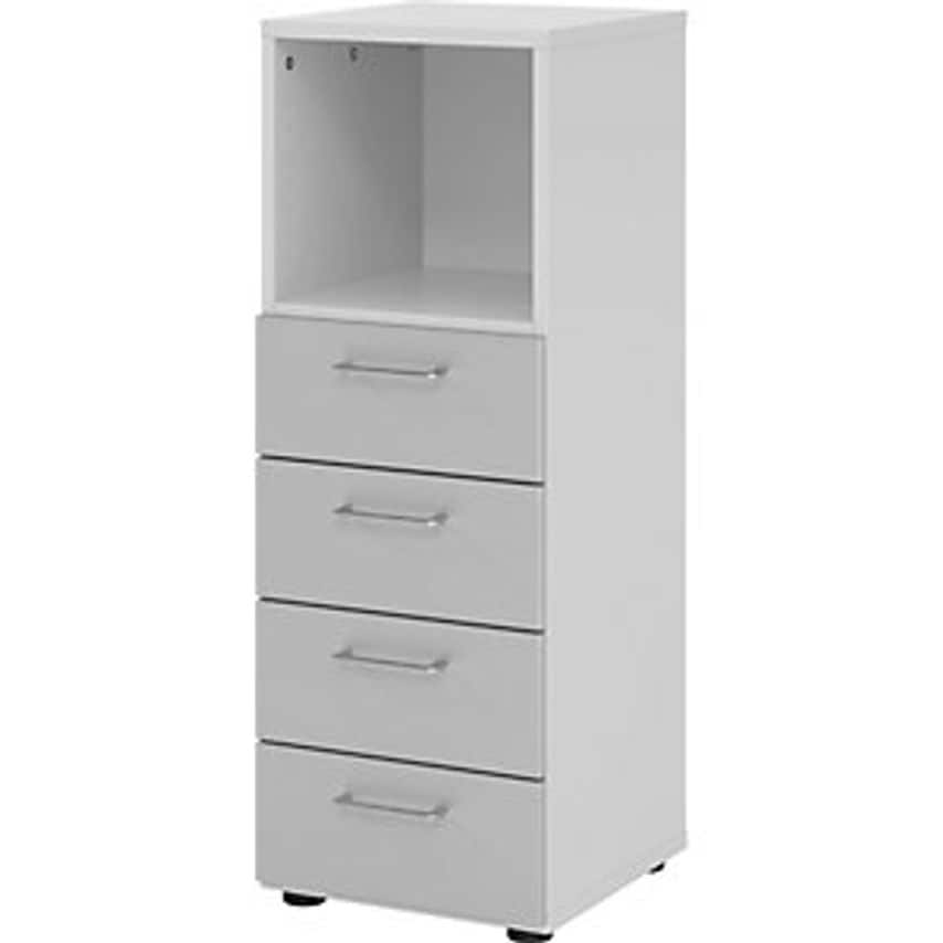 VERA-ZWO - Combination Shelf/Drawer Unit, HxWxD 1100 X 400 X 420mm, Light Grey/Silver