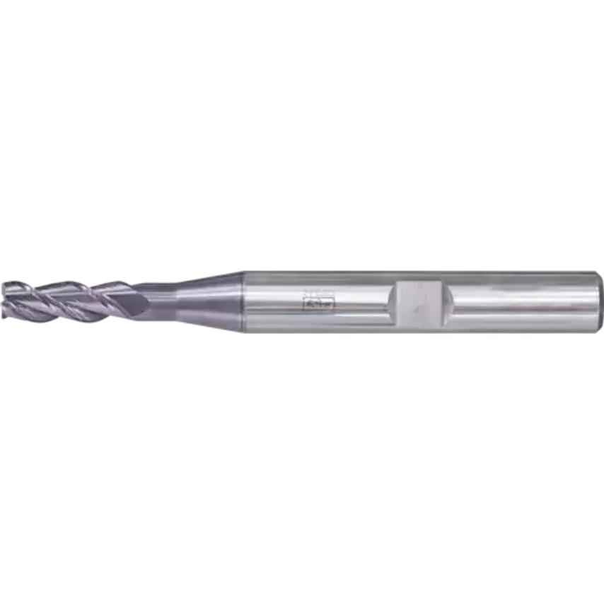 VHM Corner Mill Long 3 Blades Diameter 4mm 45 Chamfer TiAlN Shank HB Universal Line Roughing Finishing Slot Cutting