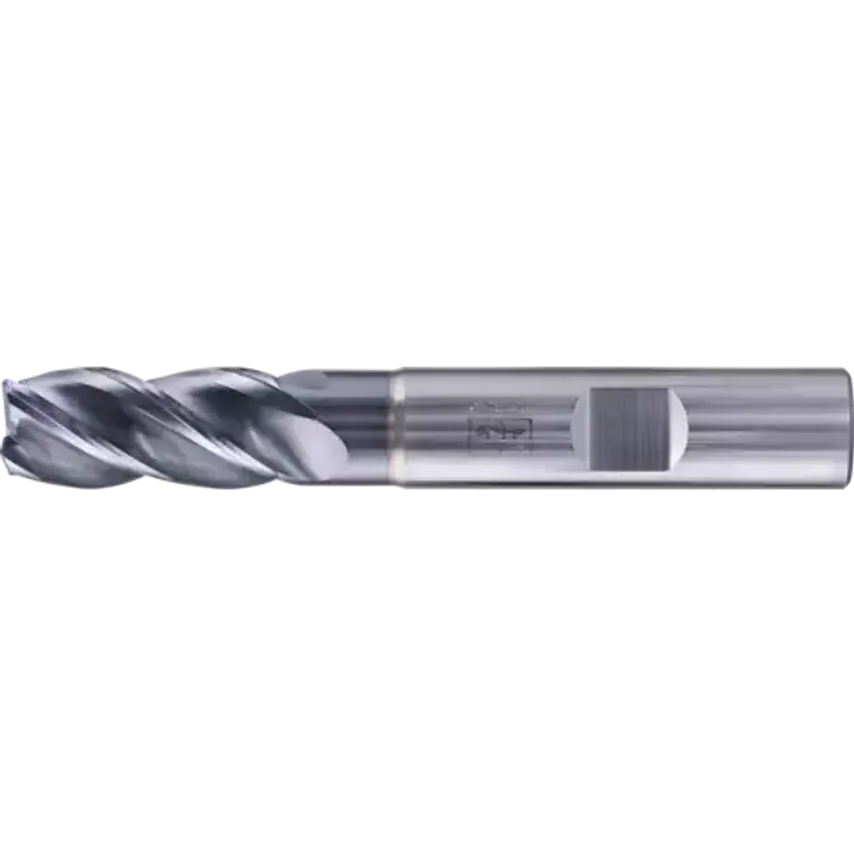 VHM Corner Mill Long 4 Blades Diameter 12mm Radius 1.0 mm TiAlN Shank HB Universal Line Roughing Finishing Slot Cutting