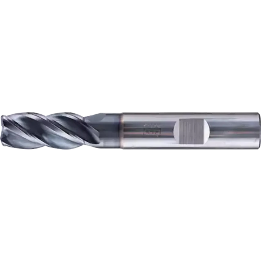 VHM Corner Mill Long 4 Blades Diameter 12mm Radius 1.5mm TiAlN Shank HB Universal Line Roughing Finishing Slot Cutting