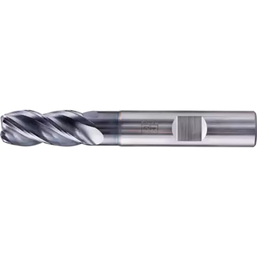 VHM Corner Mill Long 4 Blades Diameter 12mm Radius 2.0 mm TiAlN Shank HB Universal Line Roughing Finishing Slot Cutting