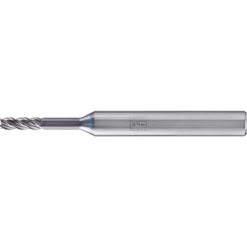 VHM Corner Mill Long 4 Blades Diameter 3mm 45 Chamfer TiAlN Shank HA Universal Line Roughing Finishing Slot Cutting