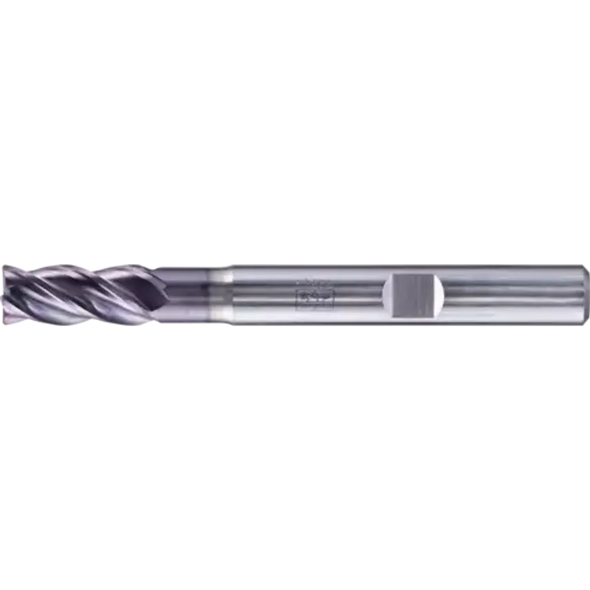 VHM Corner Mill Long 4 Blades Diameter 6mm 45 Chamfer TiAlN Shank HB Universal Line Roughing Finishing Slot Cutting