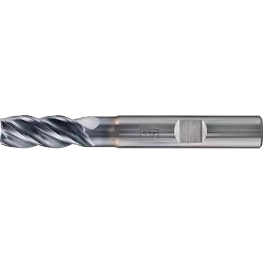 VHM Corner Mill Long 4 Blades Diameter 8mm Radius 0.5mm TiAlN Shank HB Universal Line Roughing Finishing Slot Cutting