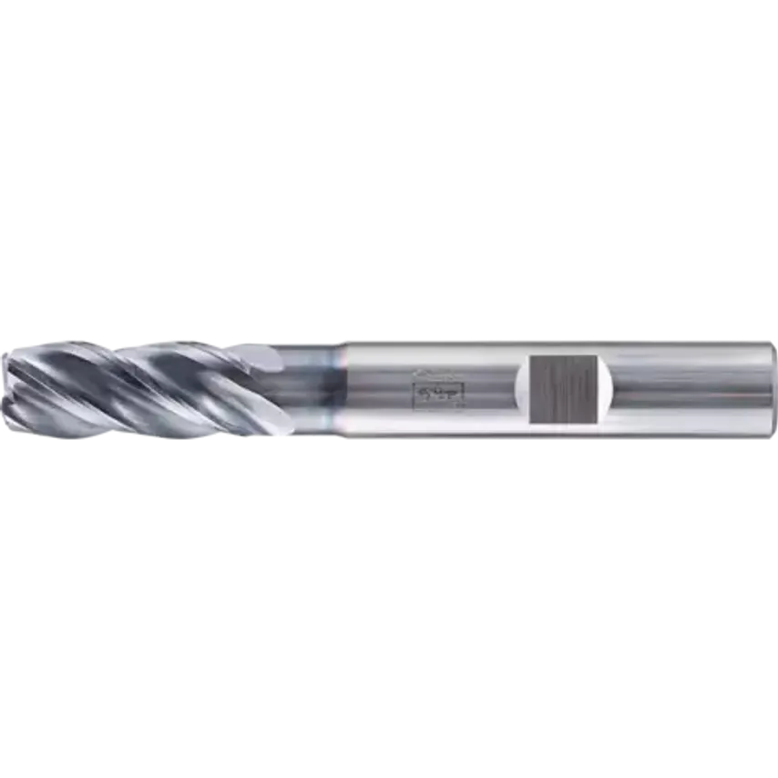VHM Corner Mill Long 4 Blades Diameter 8mm Radius 1.0 mm TiAlN Shank HB Universal Line Roughing Finishing Slot Cutting