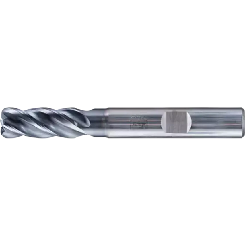 VHM Corner Mill Long 4 Blades Diameter 8mm Radius 1.5mm TiAlN Shank HB Universal Line Roughing Finishing Slot Cutting