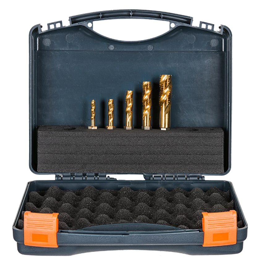 VersaDrive Spiral Flute ImpactaTap Set, 1/4, 5/16, 3/8, 1/2, 5/8" UNC