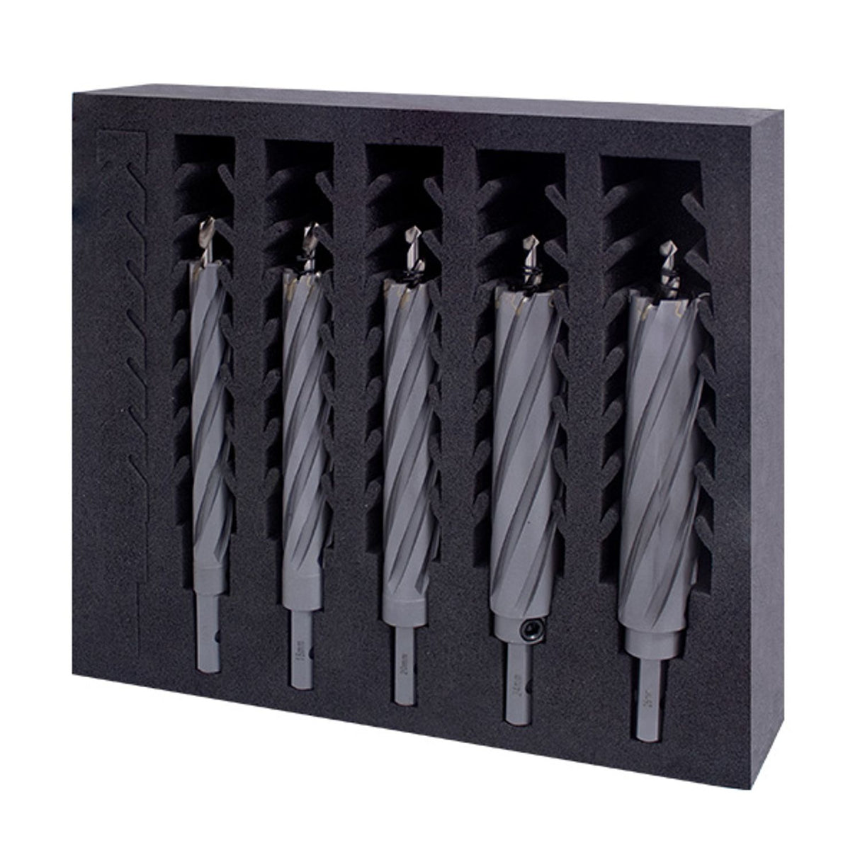 VersaDrive TCT Hole Cutter Extra Long Series Insert Foam Set, 9/16, 11/16, 7/8/15/16in + Pilots