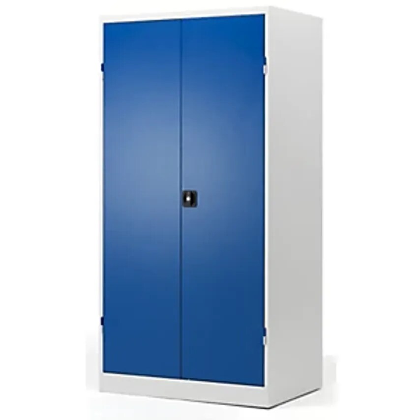 Vertical Pull-Out Cupboard, With 2 Drawers And 3 Shelves, Light Grey/Gentian Blue