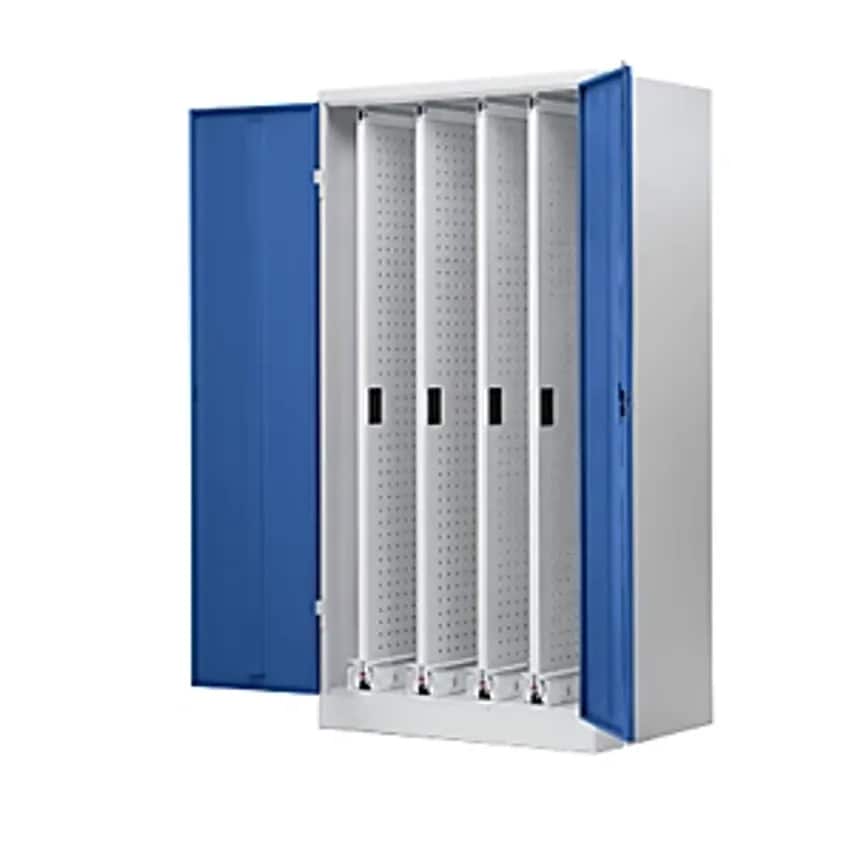 Vertical Pull-Out Cupboard, With 4 Drawers, Light Grey/Gentian Blue