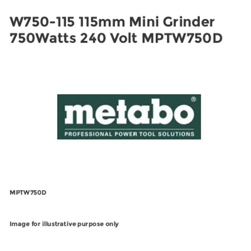 W750-115 115mm Mini Grinder 750Watts 240 Volt MPTW750D