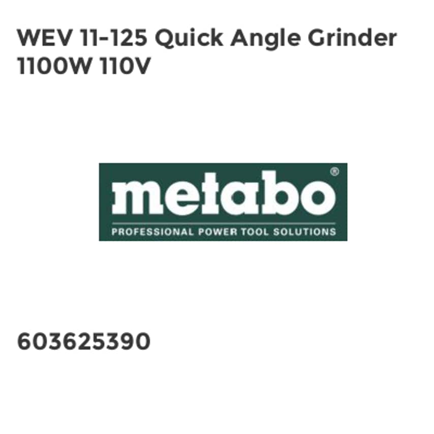 WEV 11-125 Quick Angle Grinder 1100W 110V MPTWEV11125L
