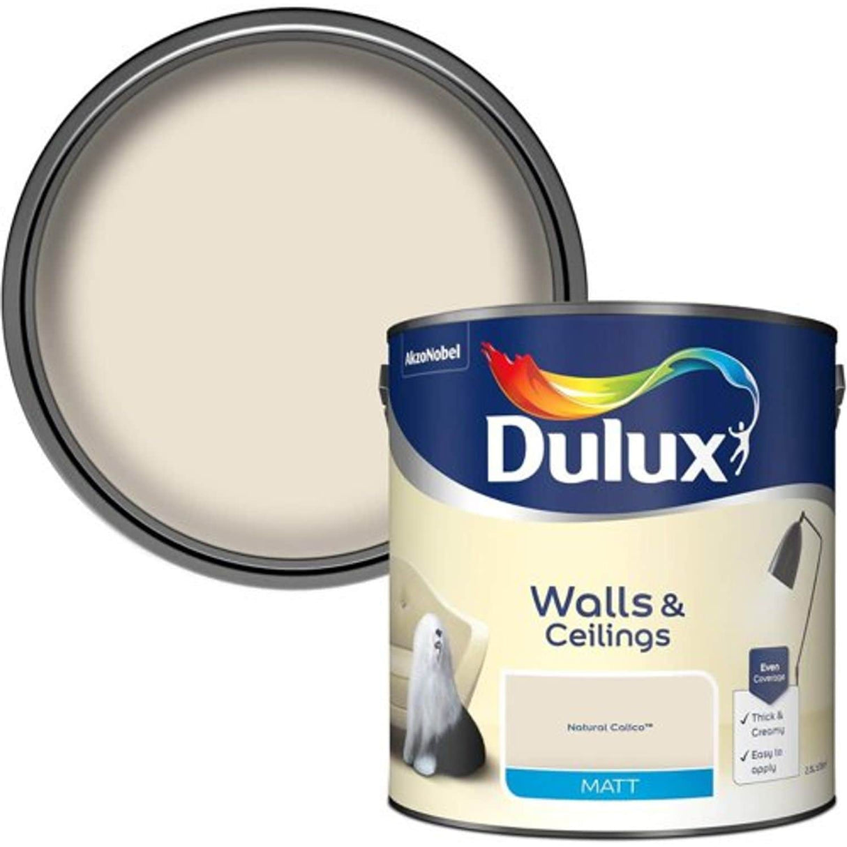 Walls & Ceilings Matt Emulsion Paint - Natural Calico - 2.5L