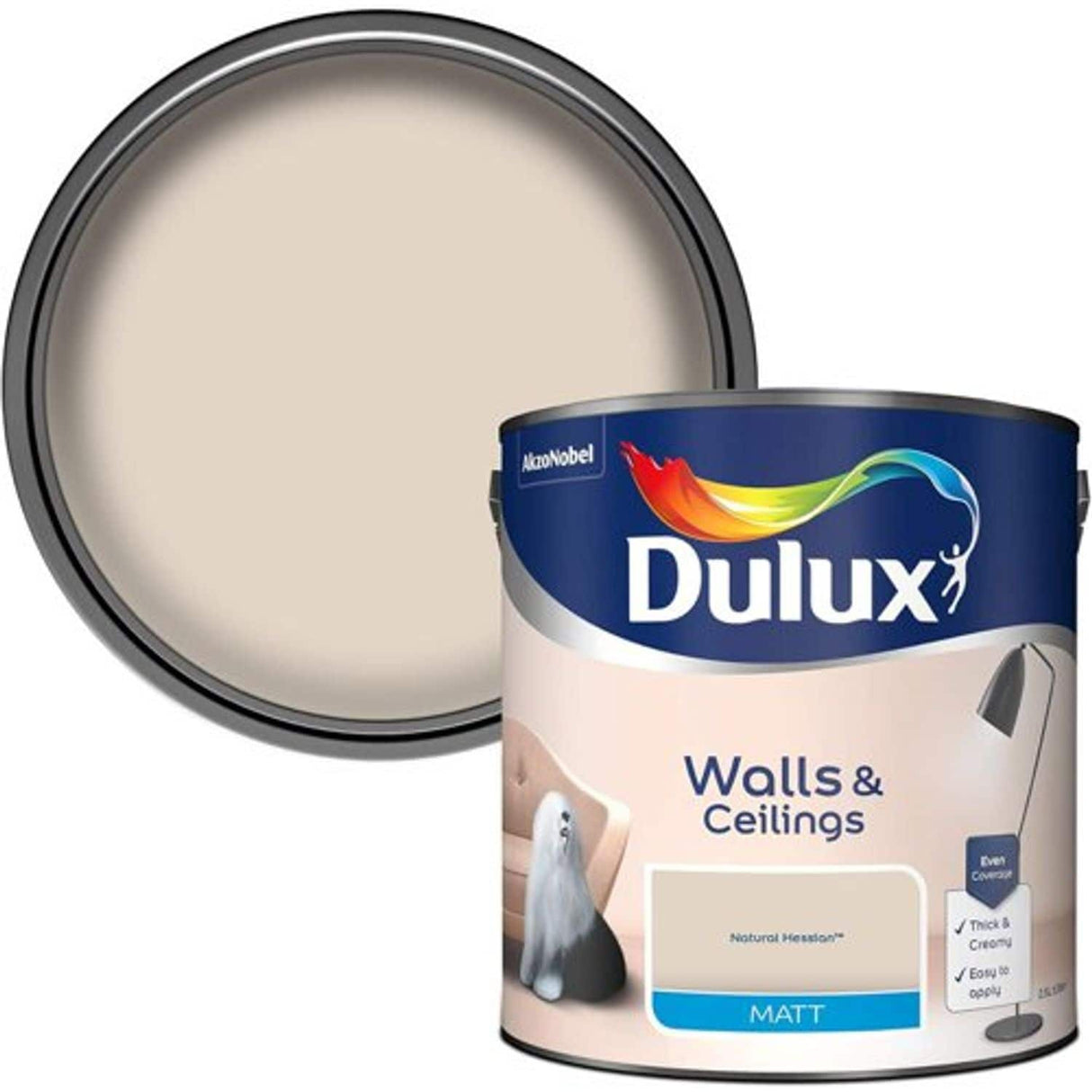 Walls & Ceilings Matt Emulsion Paint - Natural Hessian - 2.5L